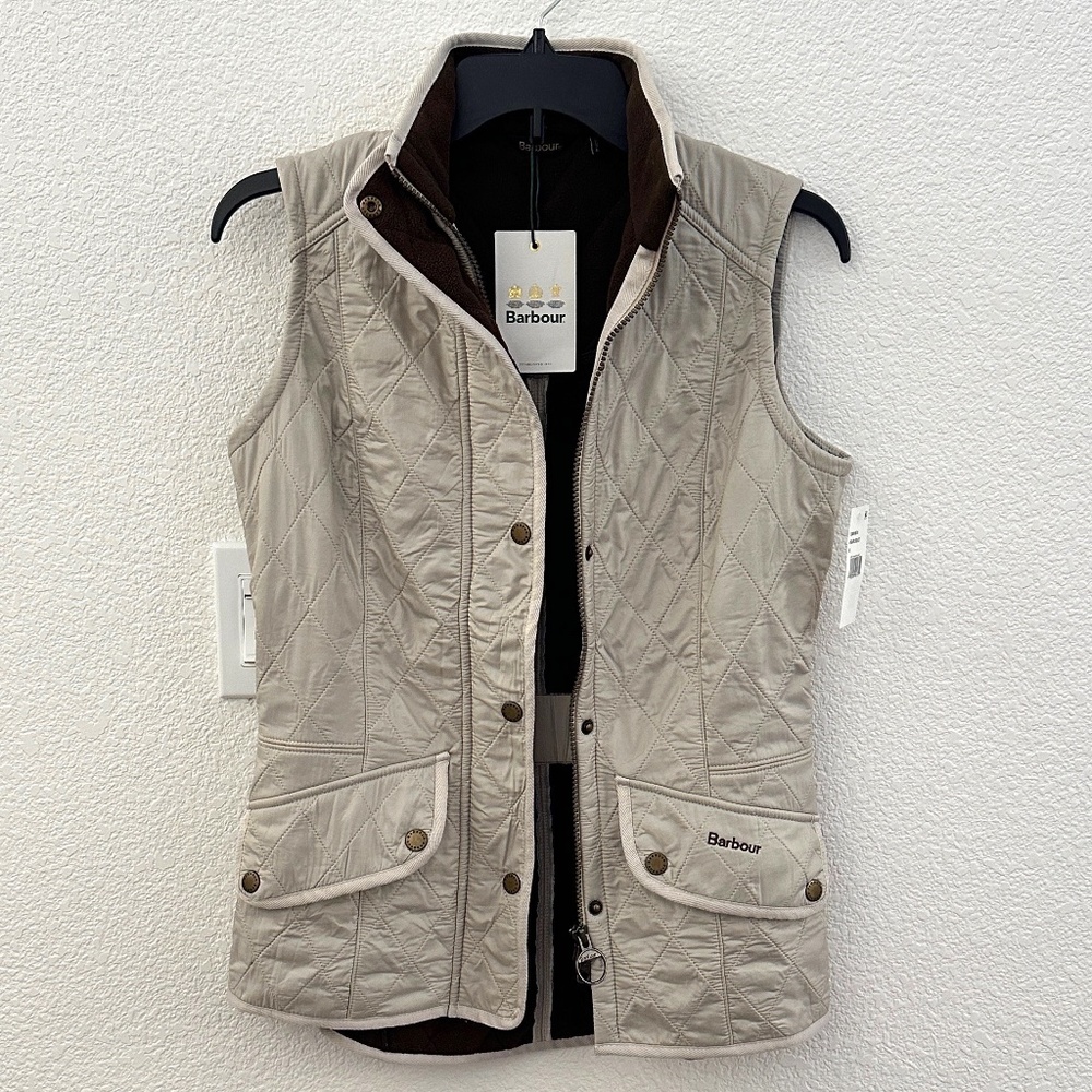 Barbour Women's Cavalry Gilet/Vest (US 4/UK 8) - Stone/Grayish White
